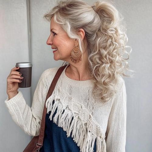 Classic ponytail for an older woman