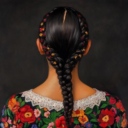 Creative Mexican braids with vibrant colors and intricate design elements