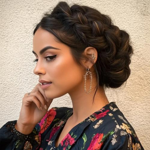 Chic Mexican braids with detailed weaving and colorful patterns