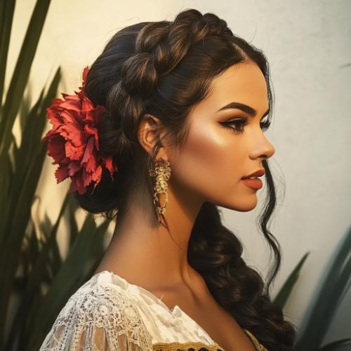 Elegant Mexican braids with a blend of traditional and contemporary styles