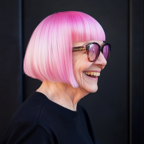 Sophisticated pink bob style