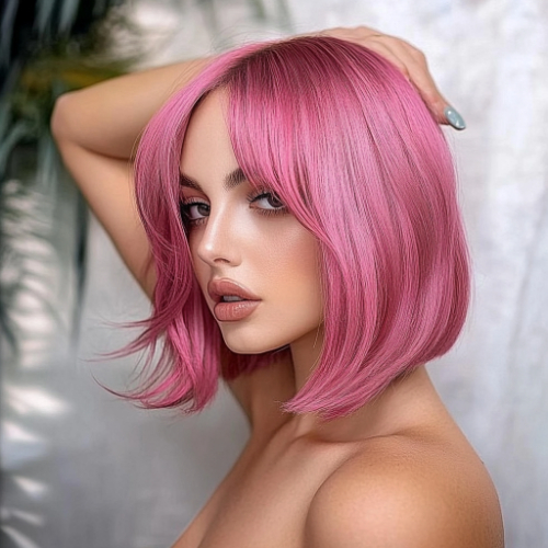 Stylish pink bob style