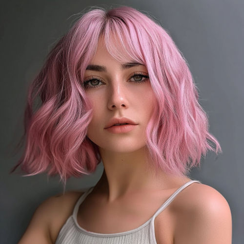 Chic pink bob hairstyle