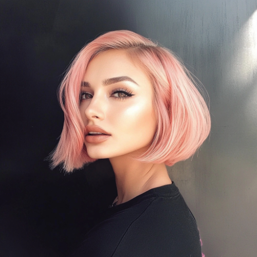 Fabulous pink bob haircut