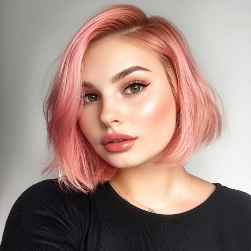 Sophisticated pink bob hairstyle