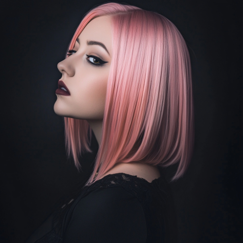 Elegant pink bob hairstyle