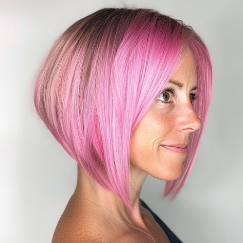 Chic pink bob hairstyle