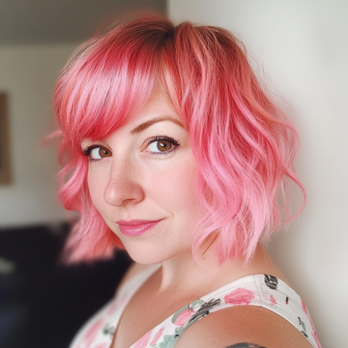 Chic pink bob haircut