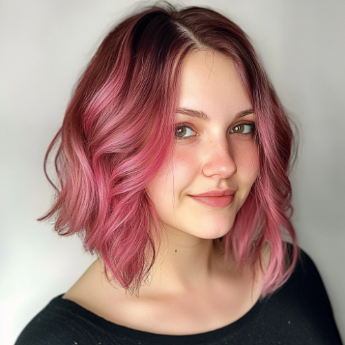 Modern pink bob cut