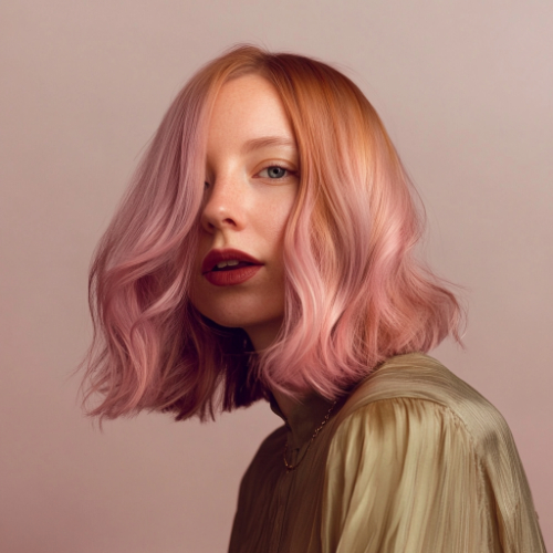 Sophisticated pink bob style