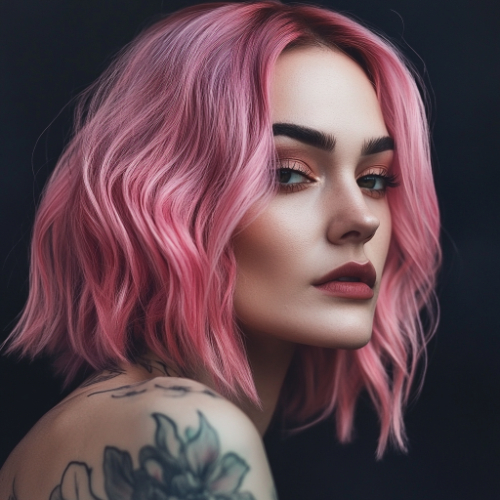 Stylish pink bob haircut