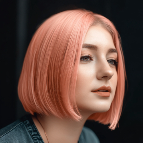 Vibrant pink bob haircut