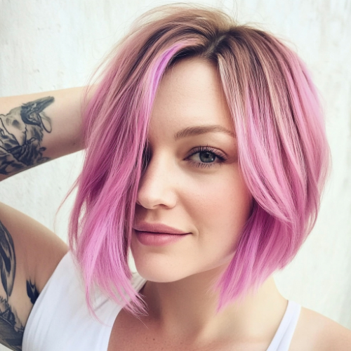 Modern pink bob style