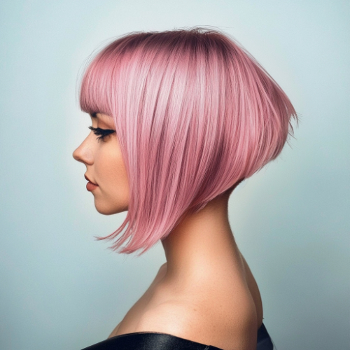 Bold pink bob hairstyle