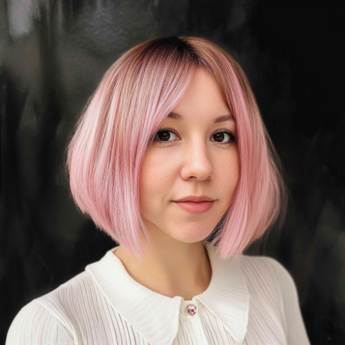 Modern pink bob hairstyle