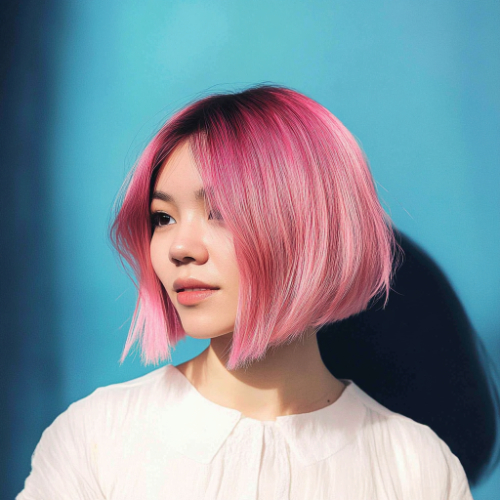 Stylish pink bob hairstyle