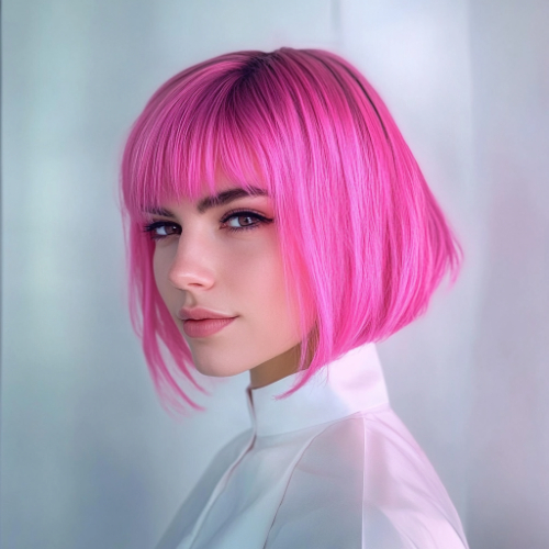 Trendy pink bob hairstyle