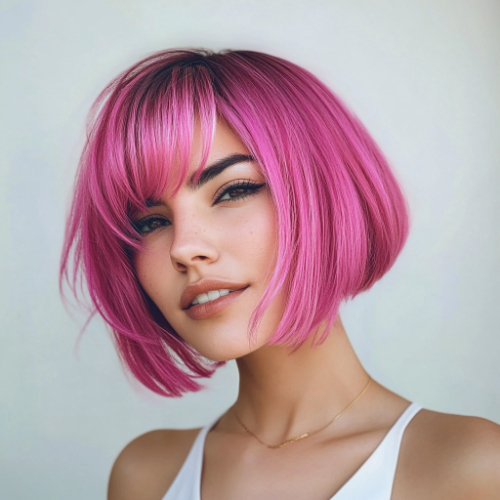 Chic pink bob style