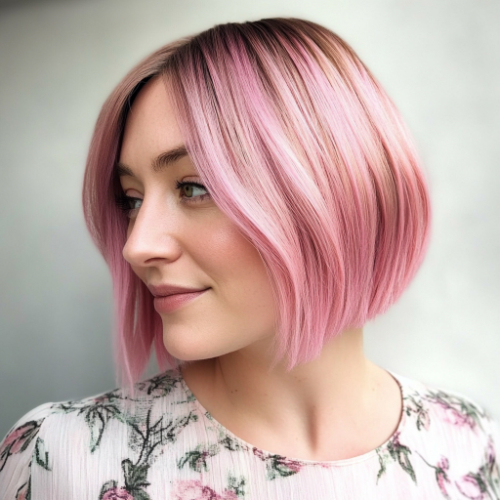 Trendy pink bob style