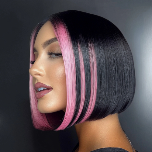 Modern pink bob cut