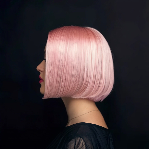 Cute pink bob hairstyle