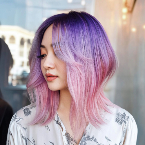 Trendy purple bob with an elegant, modern design