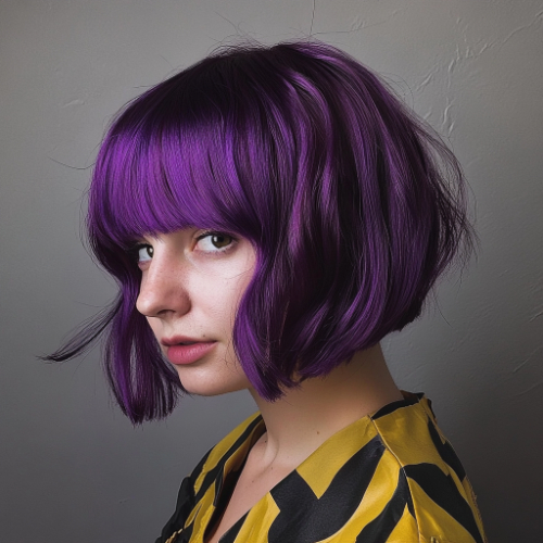 Sophisticated purple bob with clean lines