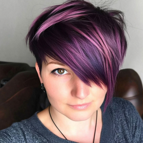 Sophisticated purple bob with clean, precise edges