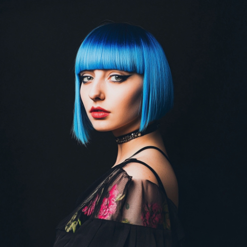 gorgeous blue bob hairstyle