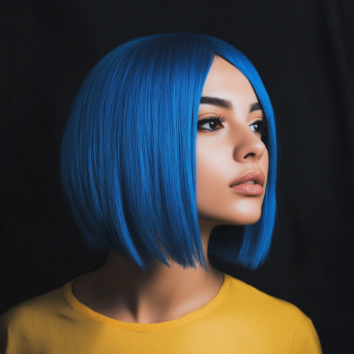 modern blue bob hairstyle