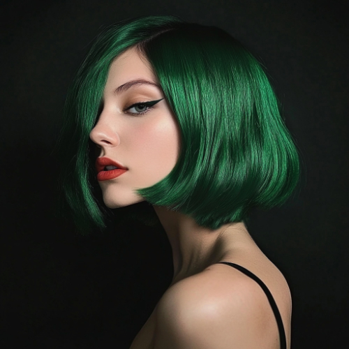 luscious green bob hairstyle