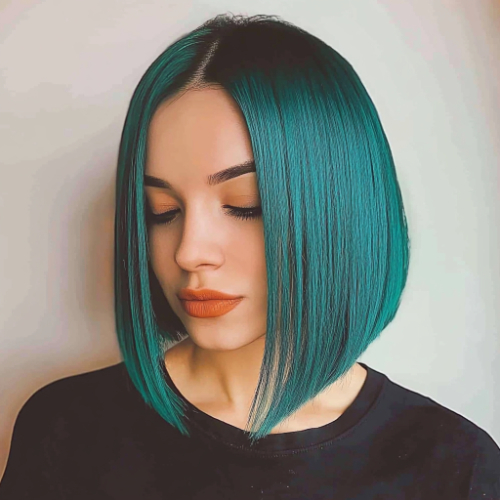 fresh pastel green bob