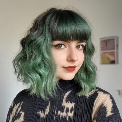 modern green bob style