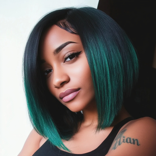 vibrant sea green bob