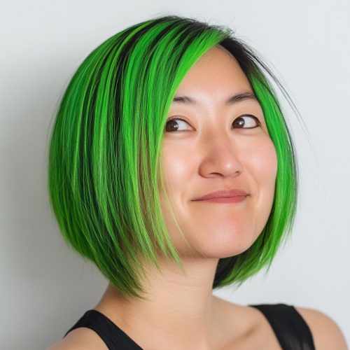 gorgeous green bob cut