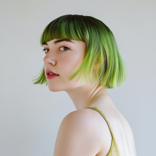 vivid green bob design