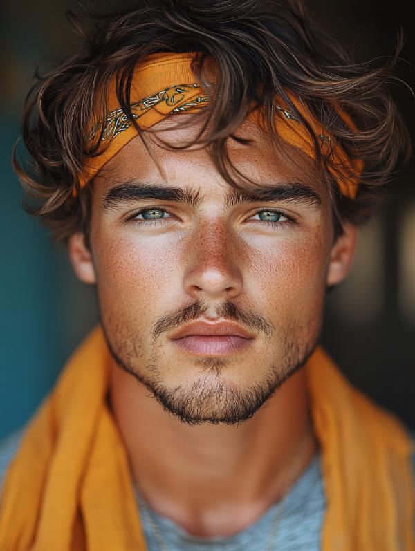 haircut for men with bandana