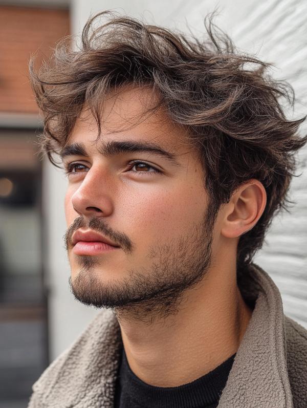 messy haircut for men