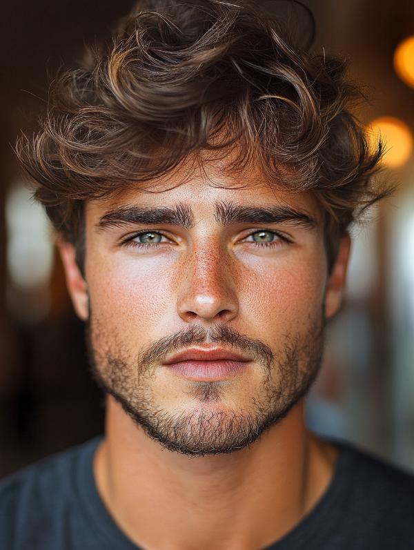 curly wavy haircut men