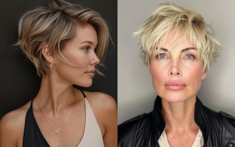 Textured Pixie with Side Part young-looking woman over 40
